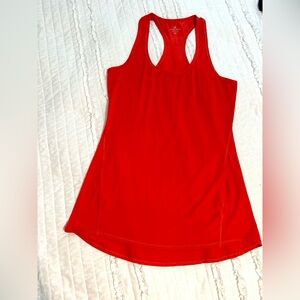 Athleta Scoop Neck Tank Womens Top Red Orange Racerback Lightweight Active XS